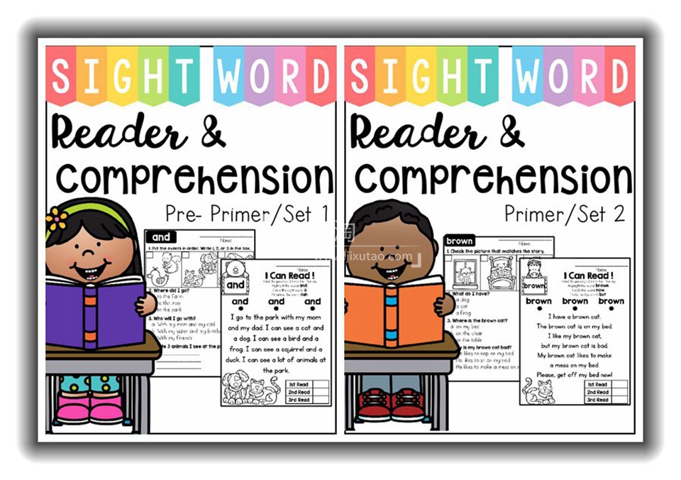 《Sight Word Read Comprehension高频词阅读理解练习册》全3册共200多页，百度网盘下载！-磨耳朵英语