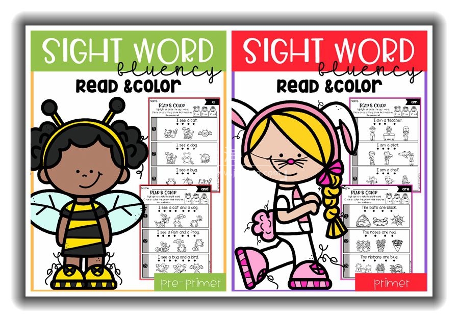Sight Word Fluency Read and Color 图片2 Sight Word Fluency Read and Color 图片1