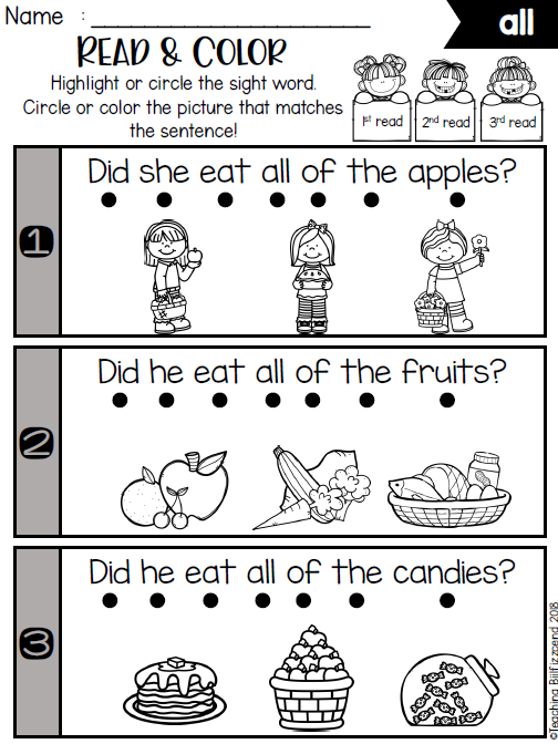 Sight Word Fluency Read and Color 图片10 Sight Word Fluency Read and Color 图片9